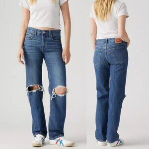 NWT LEVI'S Low Pro Straight Women's Jeans Size 25 Breathe Out Medium Wash